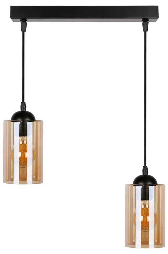 Czarna lampa wisząca ze szklanym kloszem 10x34 cm Bistro – Candellux Lighting