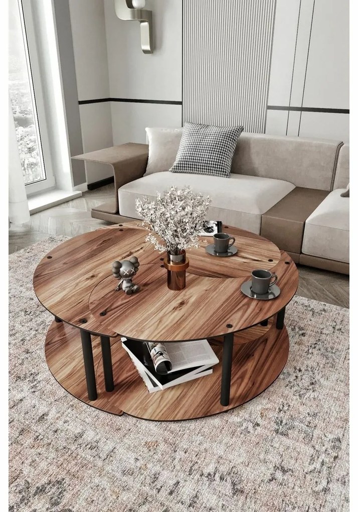 Zestaw stolików konferencyjnych Yin Yang Walnut, 3 szt.