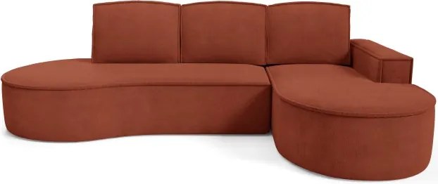 Narożnik MOLLY Prawostronny z funkcją spania, wolnostojący tkanina CURIO 55 Miedziany