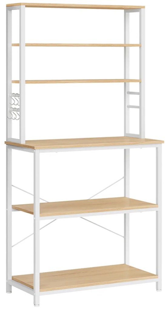 Regał kuchenny LORANO 167x80 cm, biały / dekor dąb