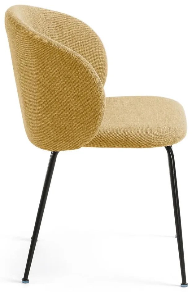 Musztardowy tapicerowany fotel jadalniany Minna – Kave Home