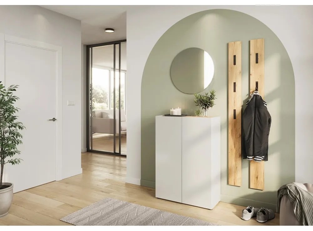 Biała szafka w dekorze dębu 74x105x33 cm Alviano – Germania