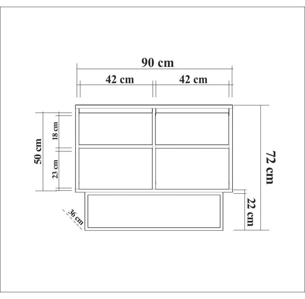 Szafka w dekorze orzecha 90x72 cm Rodez – Kalune Design