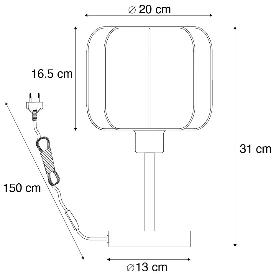 Lampa stołowa Japandi czarna z białym - Madleine