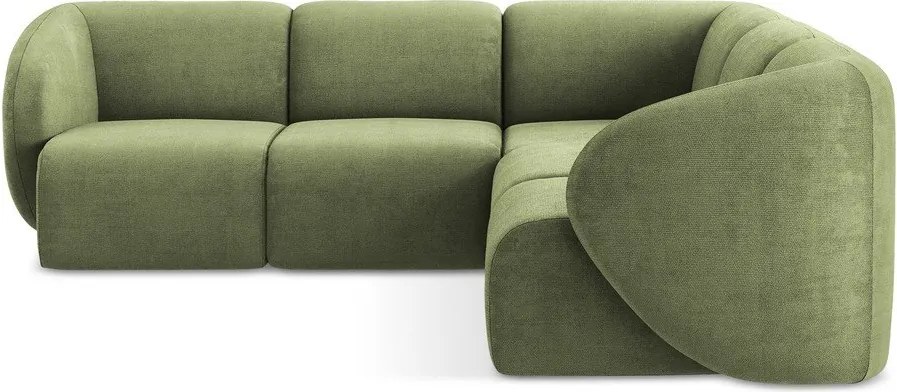 Zielony narożnik z tkaniny szenilowej Lani – Makamii