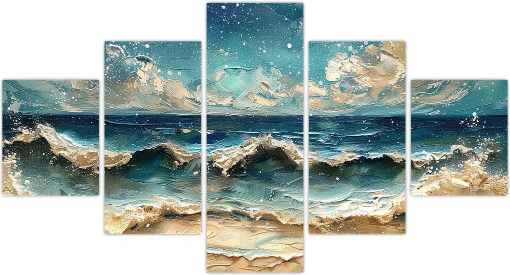Obraz - Malowanie morza (125x70 cm)