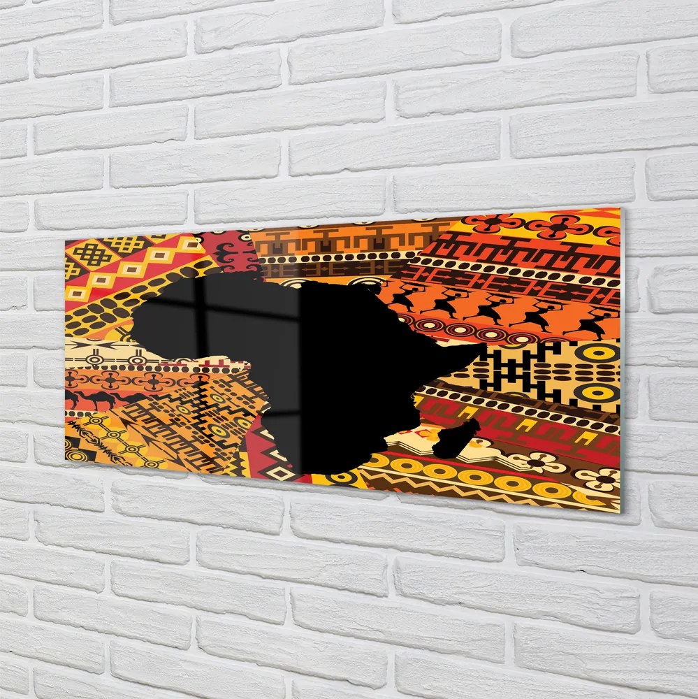 Szklany Panel Mapa Świata w Ozdobne Wzory