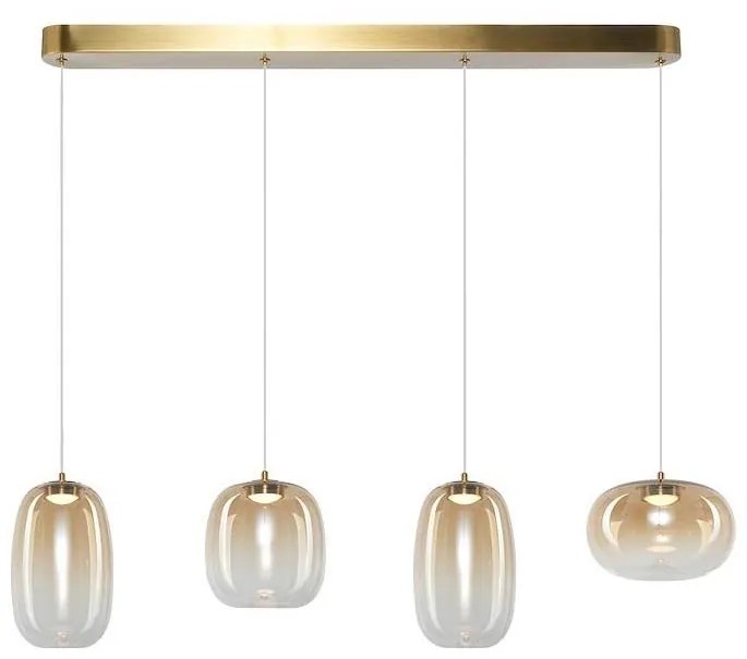 LED Żyrandol na lince VASO LED/15W/230V złoty/dymny