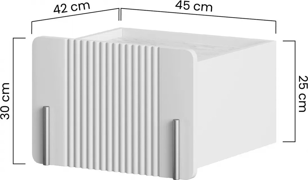 Szafka nocna Malmi 45 cm wisząca z szufladą - kaszmir / czarny