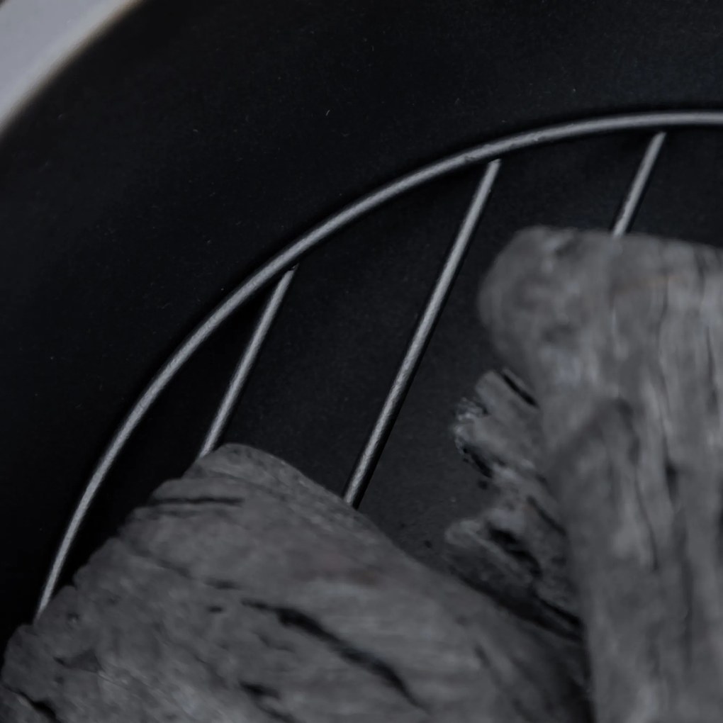 Outsunny Miska na ogień z pokrywą, kosz na ogień z hakem do podżegania na kemping