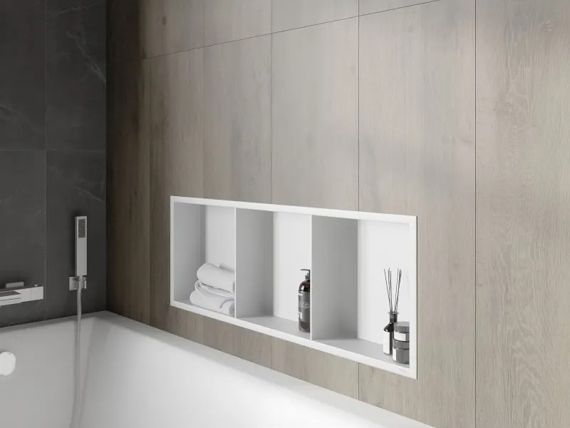Mexen X-Wall-R półka wnękowa z kołnierzem i półką 90 x 30 cm, biała - 1920903010S
