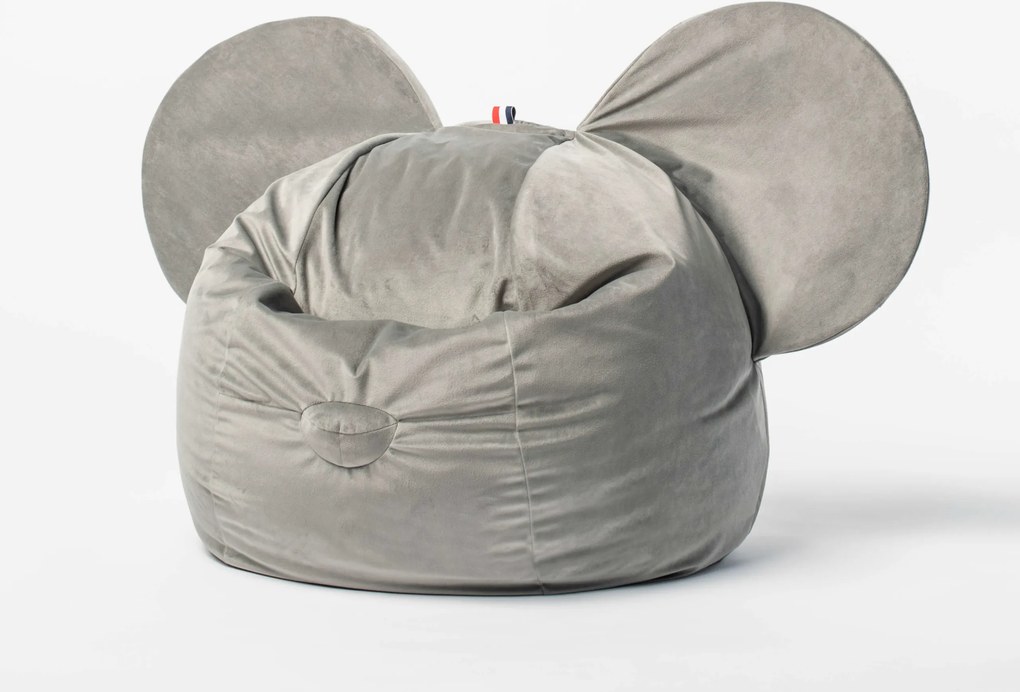 Szara, miękka pufa dziecięca PUFA EARS