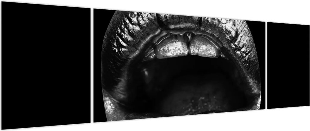 Obraz - Błyszczące usta (170x50 cm)