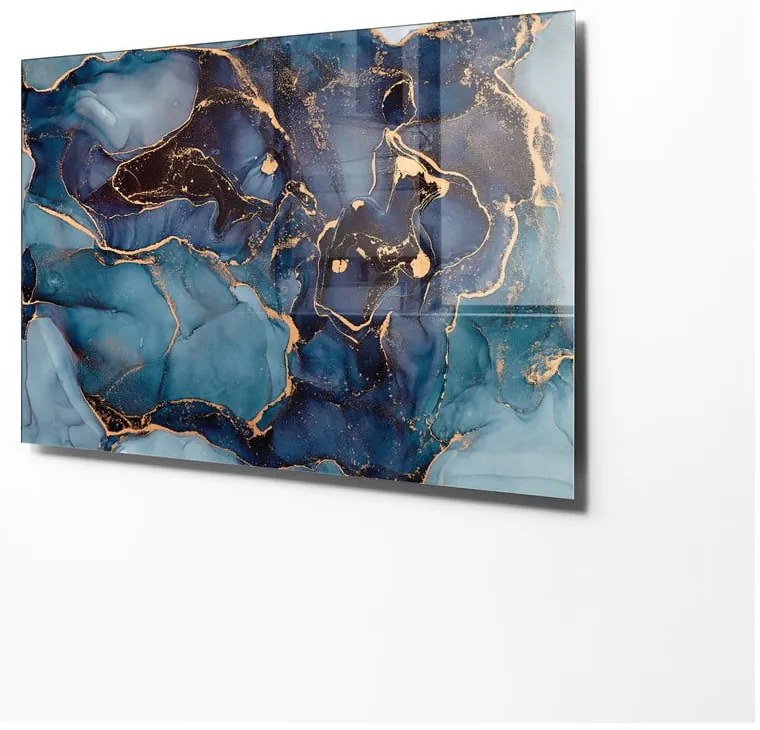 Szklany obraz 100x70 cm Dark Marble – Wallity