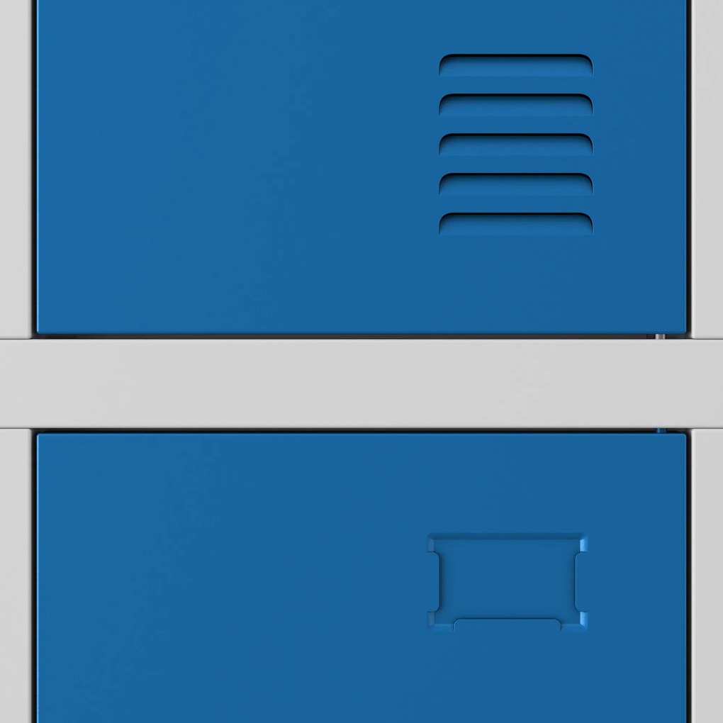 Szafka socjalna ubraniowa BHP szaro-niebieska: 6-drzwiowa IGOR, 900 x 1850 x 450 mm