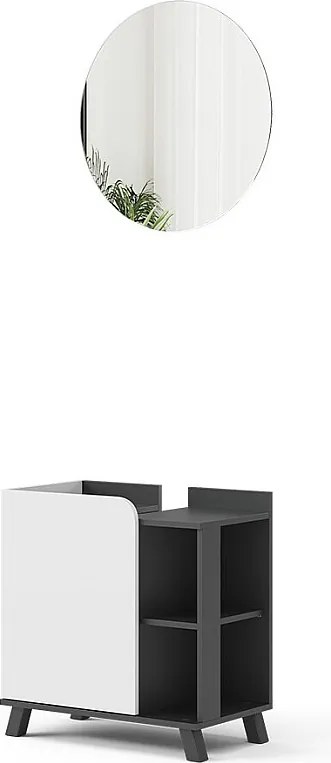 Zestaw mebli łazienkowych antracyt/biały 60x35x65 karen