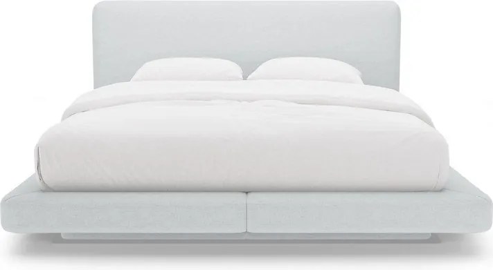 Jasnoszare tapicerowane łóżko dwuosobowe 180x200 cm Linea – Micadoni
