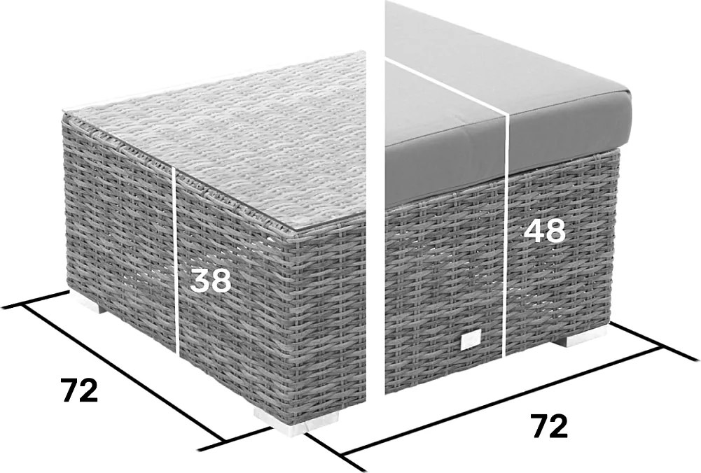 Zestaw rattanowy MALIBU dla 2 osób (beżowo-brązowy)