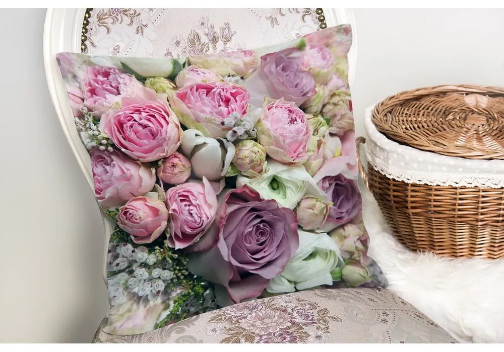 Poszewka na poduszkę z domieszką bawełny Minimalist Cushion Covers Roses, 45x45 cm