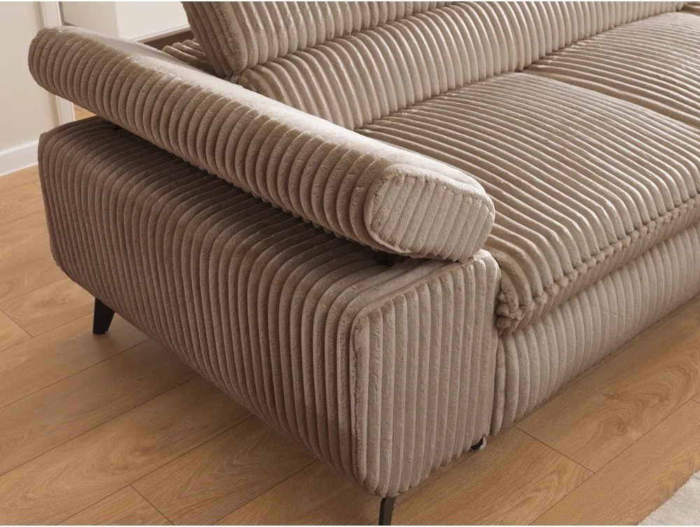 Brązowy sztruksowy narożnik (prawostronny/w kształcie litery L) Marbeya – Ropez