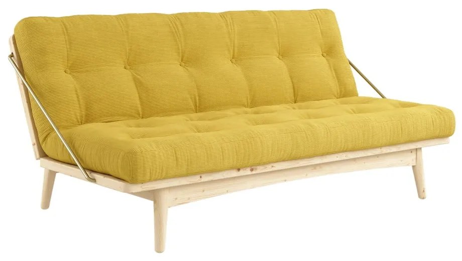 Sofa rozkładana ze sztruksową tapicerką Karup Design Folk Raw/Honey