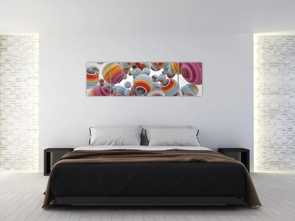 Obraz malowanych kulek (170x50 cm)