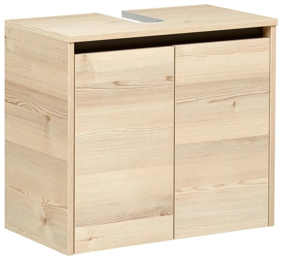 Wisząca szafka pod umywalkę w dekorze sosny w naturalnym kolorze 53x60 cm Quickset 393 – Pelipal