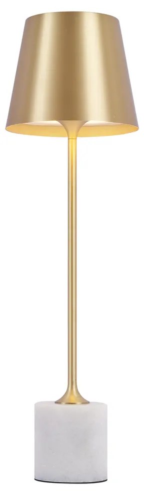 Nowoczesna lampa stołowa złota 37 cm z LED, ściemnialna, IP54, ładowalna - Topi Nowoczesny Oswietlenie wewnetrzne