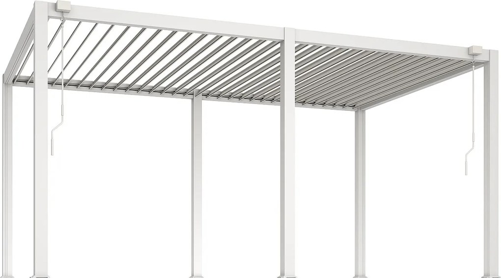 Pergola bioklimatyczna wolnostojąca aluminiowa z regulowanymi lamelami - 15 m² - biała - AMALFI
