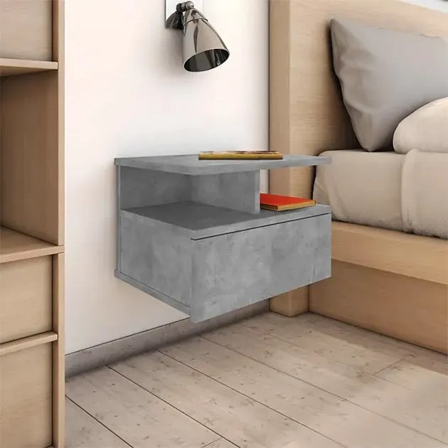 Szafka nocna ścienna w kolorze szary beton H7-F81
