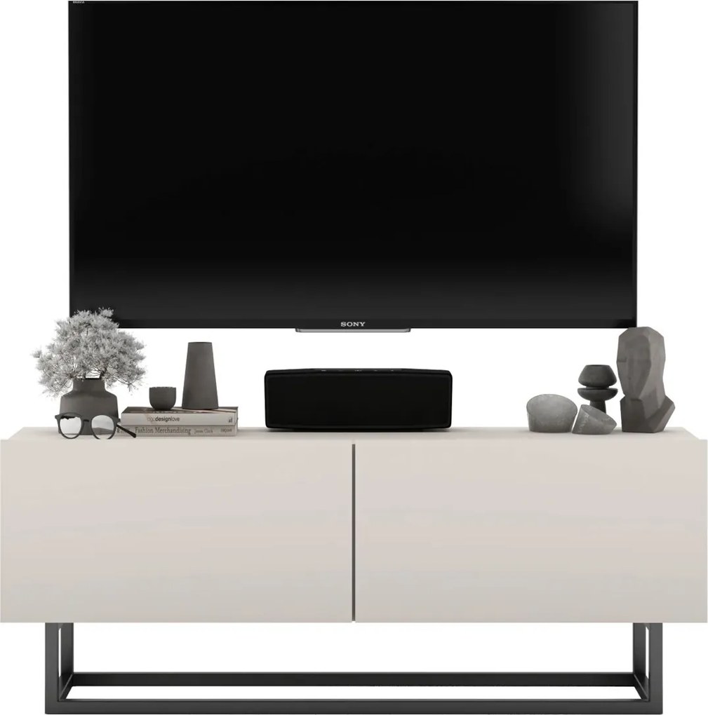 Dwudrzwiowa szafka RTV na płozach Enjoy 120 cm, kolor kaszmir mat