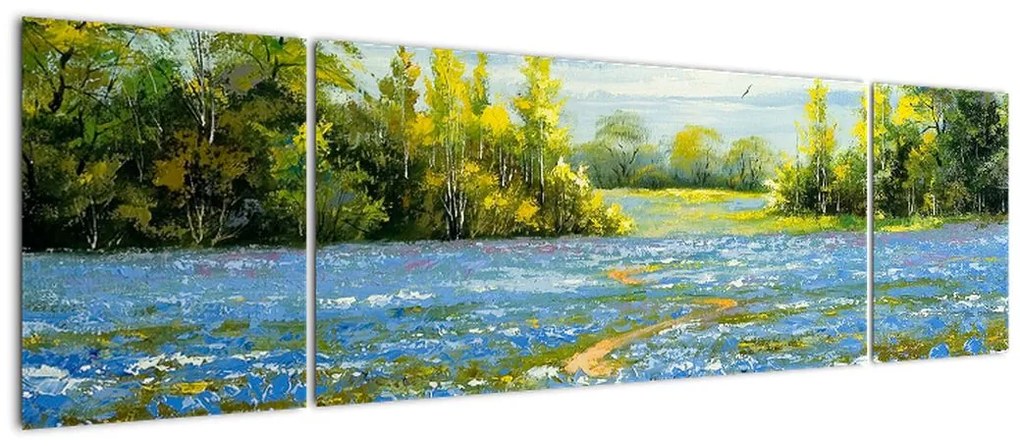 Obraz - Ścieżka w polu, obraz olejny (170x50 cm)