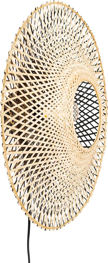 Inteligentna lampa ścienna bambusowa 50 cm z wtyczką, w tym Wi-Fi A60 - Rina