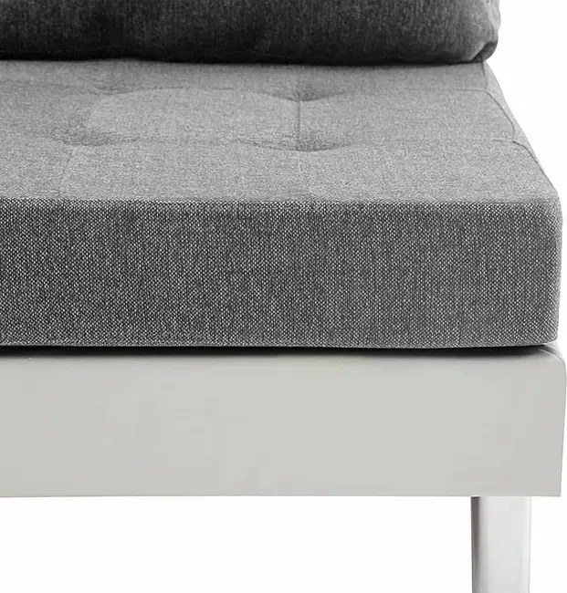 Sofa modułowa biało-jasnoszara z ekoskóry  - Basket