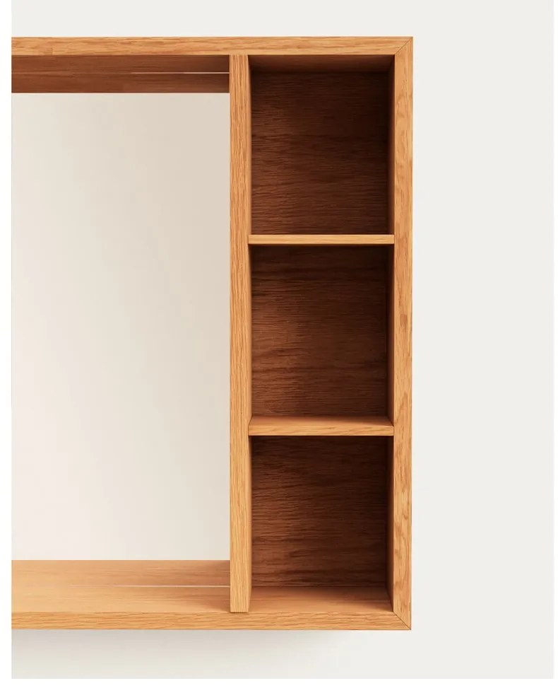 Wisząca szafka łazienkowa z litego drewna tekowego z lustrem 100x65 cm Parana – Kave Home