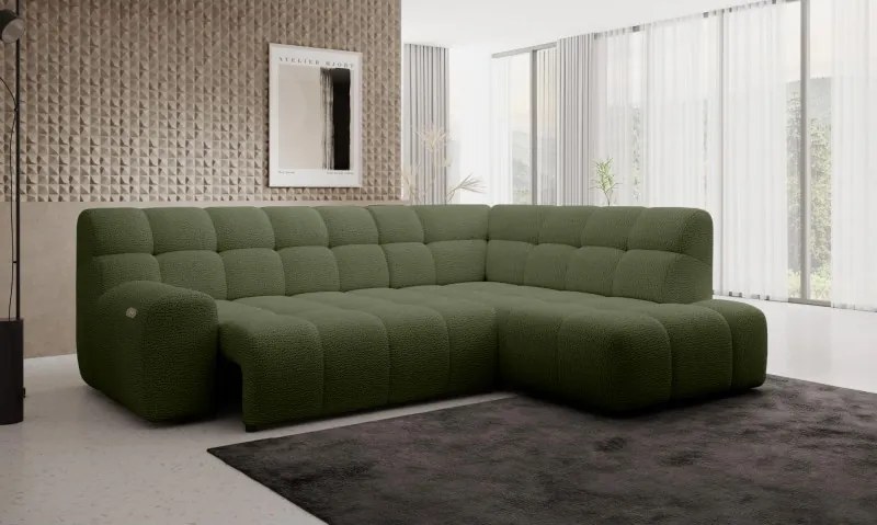 Narożnik COCOON L z elektryczną regulacją siedziska Prawostronny w tkaninie JAGUAR 12