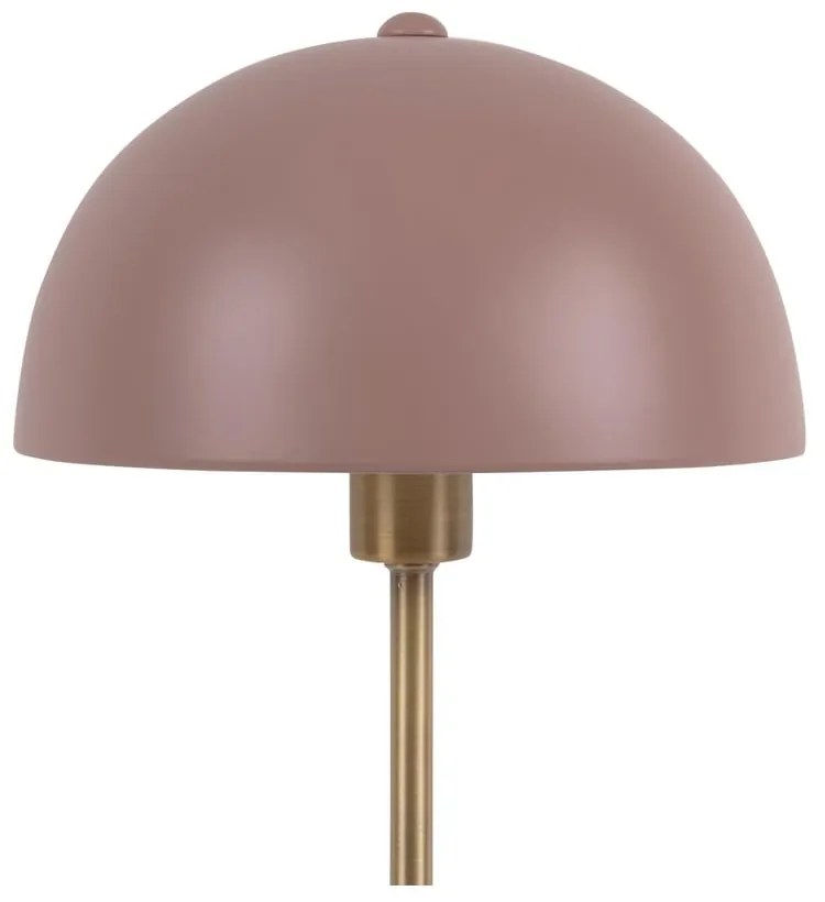 Różowa lampa stołowa z detalami w kolorze złota Leitmotiv Bonnet