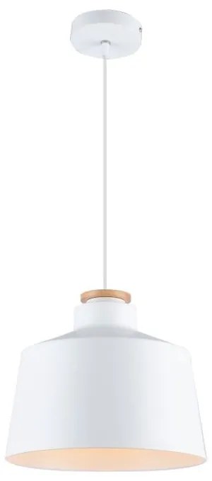 Biała lampa wisząca z metalowym kloszem Margus – GTV