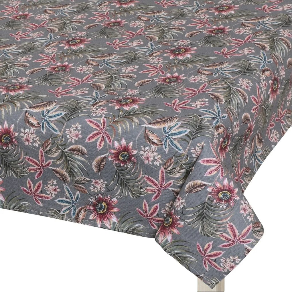 Bellatex Obrus DITA Męczennica szary/winny, 120 x 140 cm, 120 x 140 cm