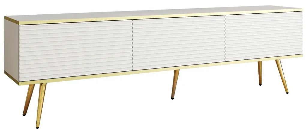 Szafka RTV KARL 3D 175cm wisząca/stojąca biały mat PIASKI Meble