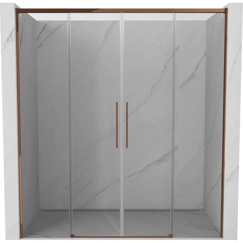 Mexen Rox drzwi prysznicowe rozsuwane 170 cm, transparent, różowe złoto - 8C2-170-002-60-00