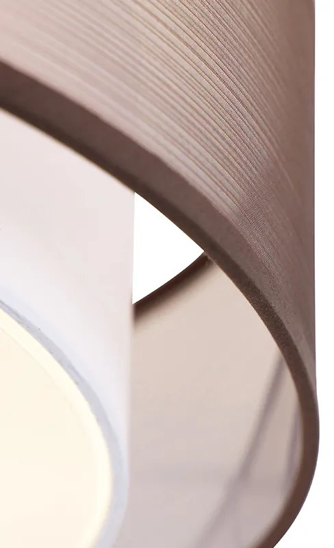 Nowoczesna lampa sufitowa brązowa i biała 50 cm 3-światła - Drum Duo Nowoczesny Oswietlenie wewnetrzne