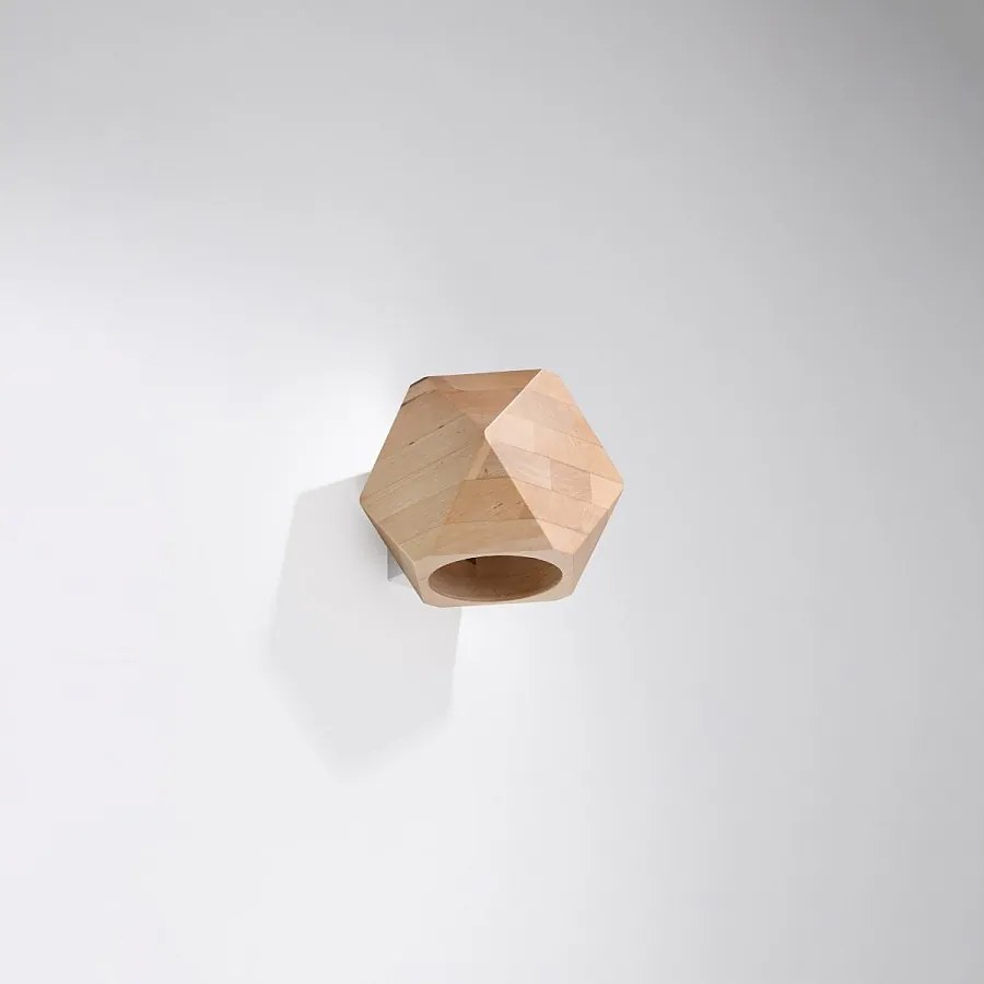 Kinkiety skandynawski Timberix, drewno - 1 źródło światła 4000K - L.12 x H.12 cm - naturalne drewno