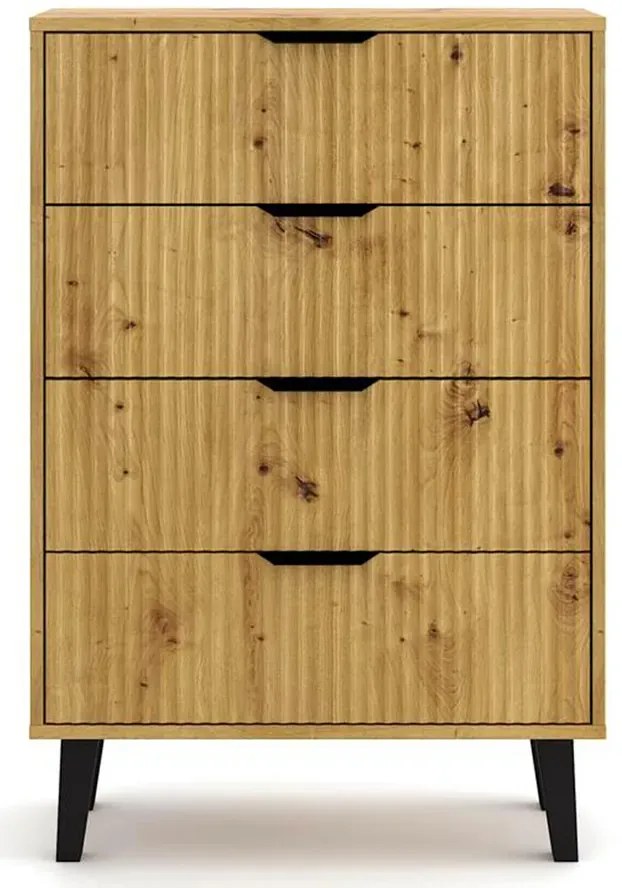 Komoda i na nóżkach z 4 szufladami dąb artisan M1-M63