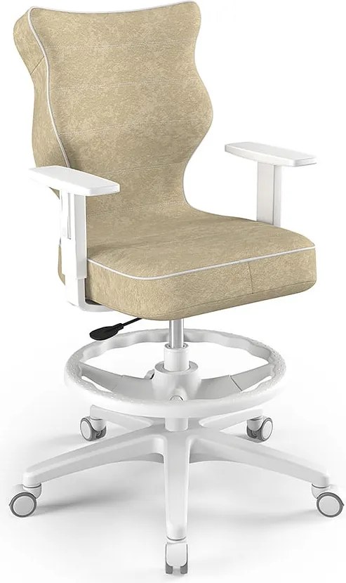 Krzesło obrotowe z podnóżkiem i podłokietnikami Duo White rozmiar 6 (159-188 cm)