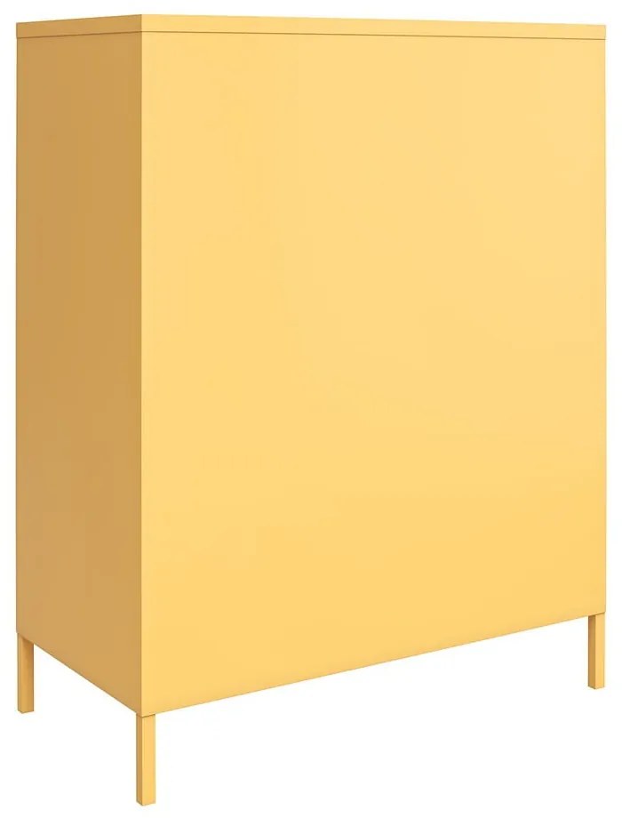 Żółta metalowa szafka Novogratz Cache, 80x102 cm