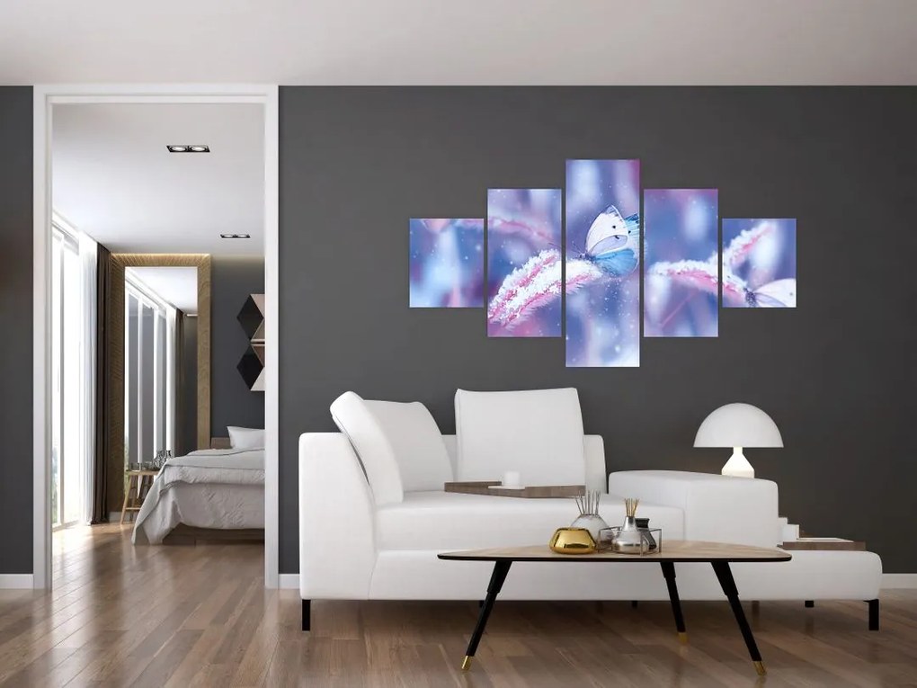 Obraz - Motyle zimą (125x70 cm)
