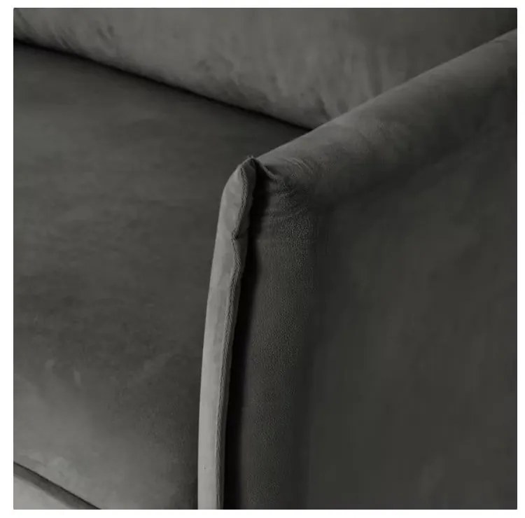 Ciemnoszara aksamitna sofa 203 cm Juli – Ropez