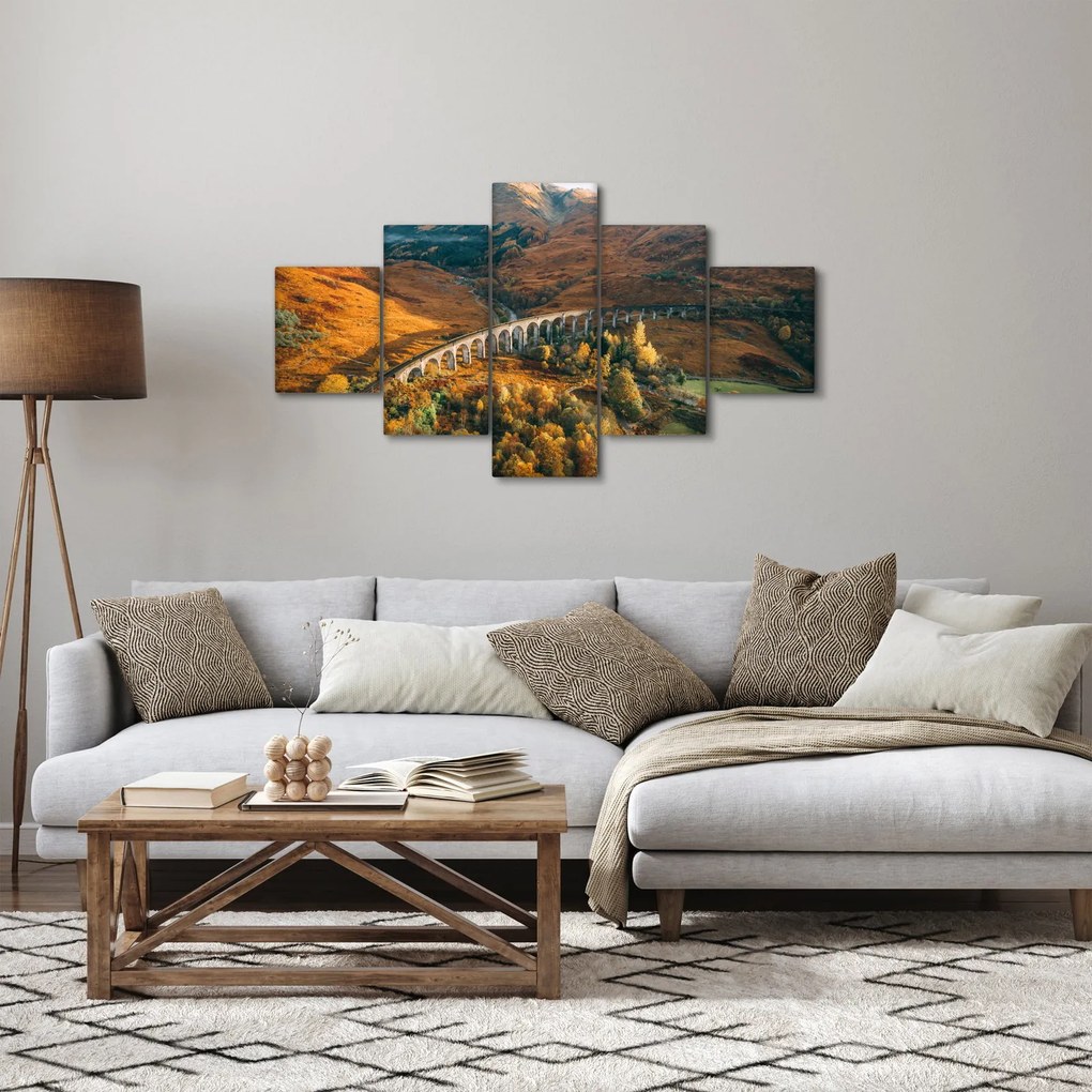Obraz mostu w szkockiej dolinie (125x70 cm)