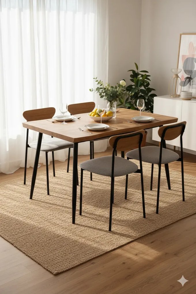 Prostokątny stół z 4 krzesłami D4-K65